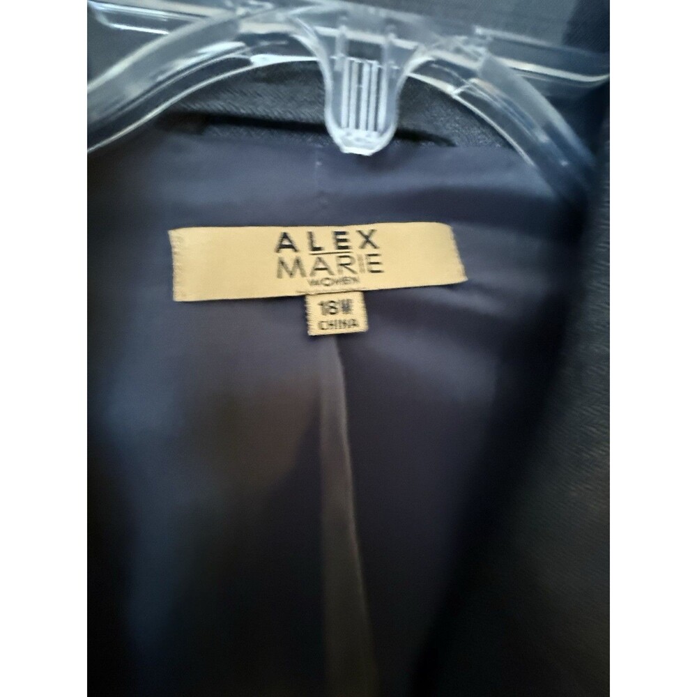 Alex Marie Career PantSuit 18W Blazer Jacket Pant Set Charcoal Gray Business - Picture 2 of 7